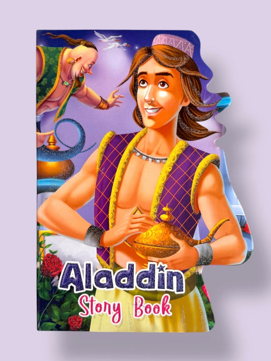 Aladdin Story Board Book for kids featuring the classic fairy tale with vibrant illustrations and die-cut board book pages