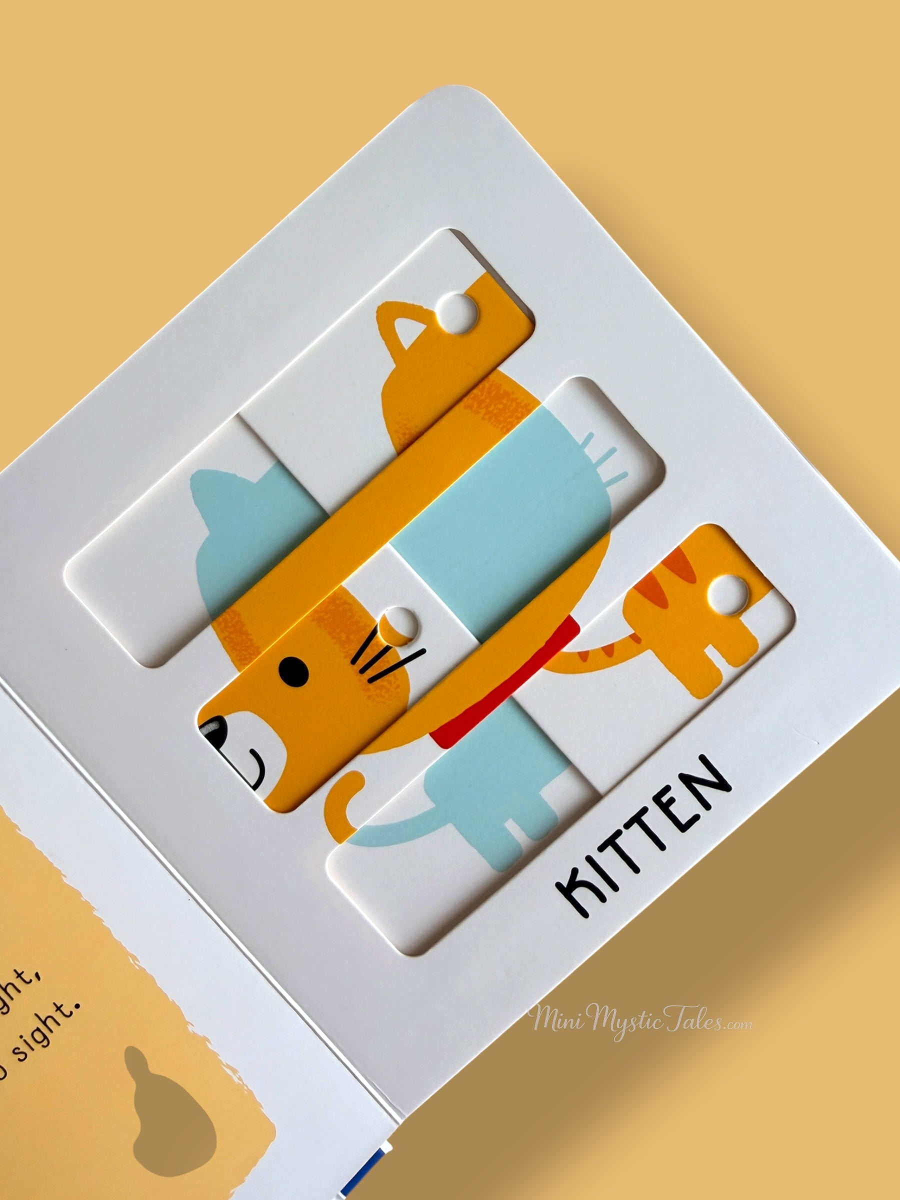 Kitten sliding puzzle activity page that helps develop fine motor skills and problem-solving abilities