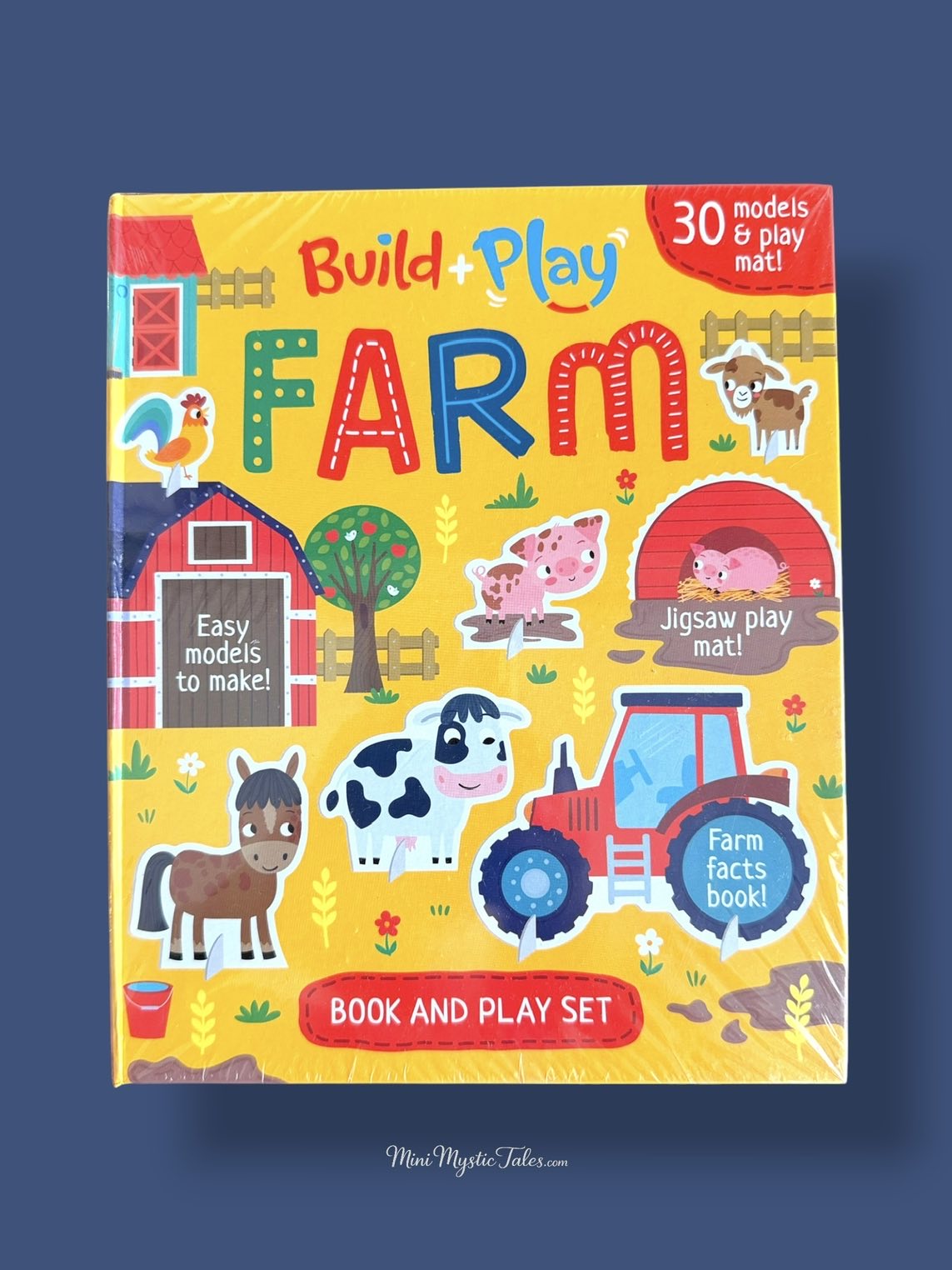 Build and Play Farm book and play set for kids with 30 easy-to-make farm models, play mat, jigsaw and farm facts book.