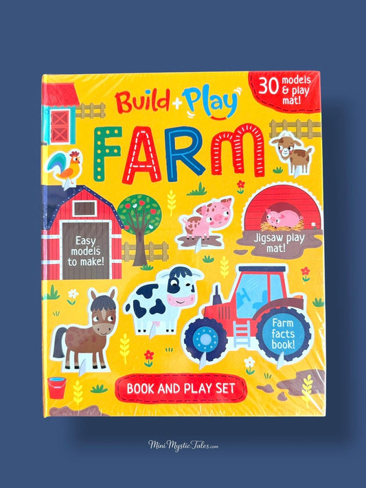 Build and Play Farm book and play set for kids with 30 easy-to-make farm models, play mat, jigsaw and farm facts book.