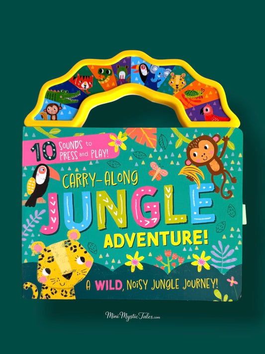 Carry Along Jungle Adventure sound book with 10 animal sounds and interactive carry handle for toddlers