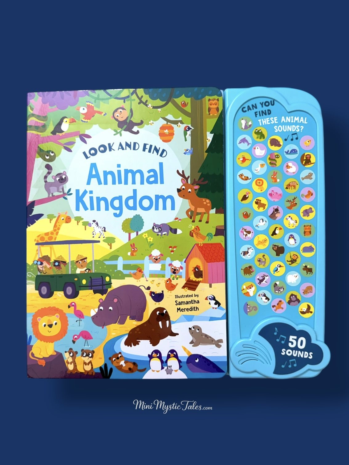 Look & Find Animal Kingdom interactive sound book for kids featuring 50 animal sounds and colourful search-and-find illustrations.