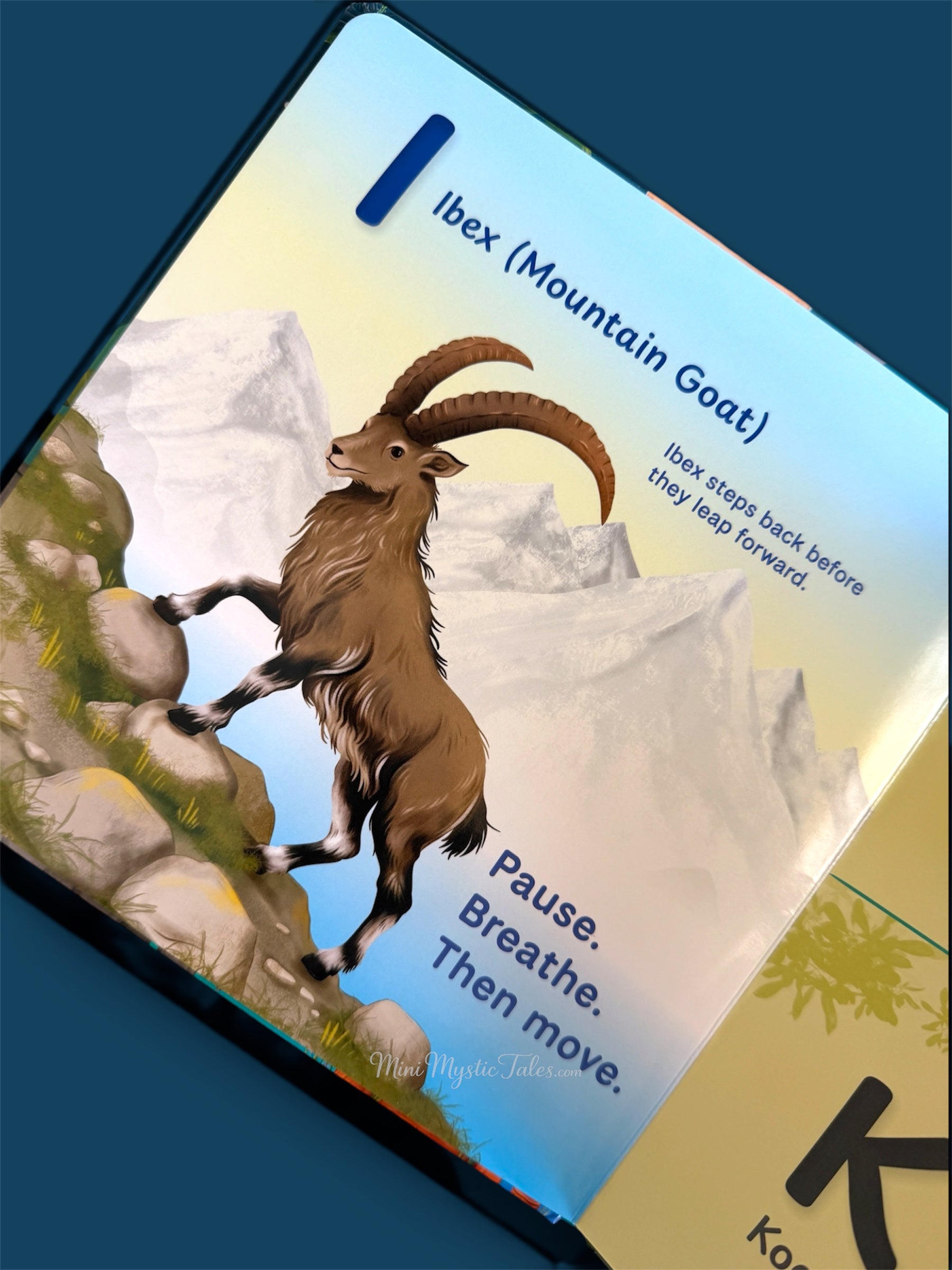 I for Ibex page teaching children patience, resilience, and perseverance through animal-inspired life lessons