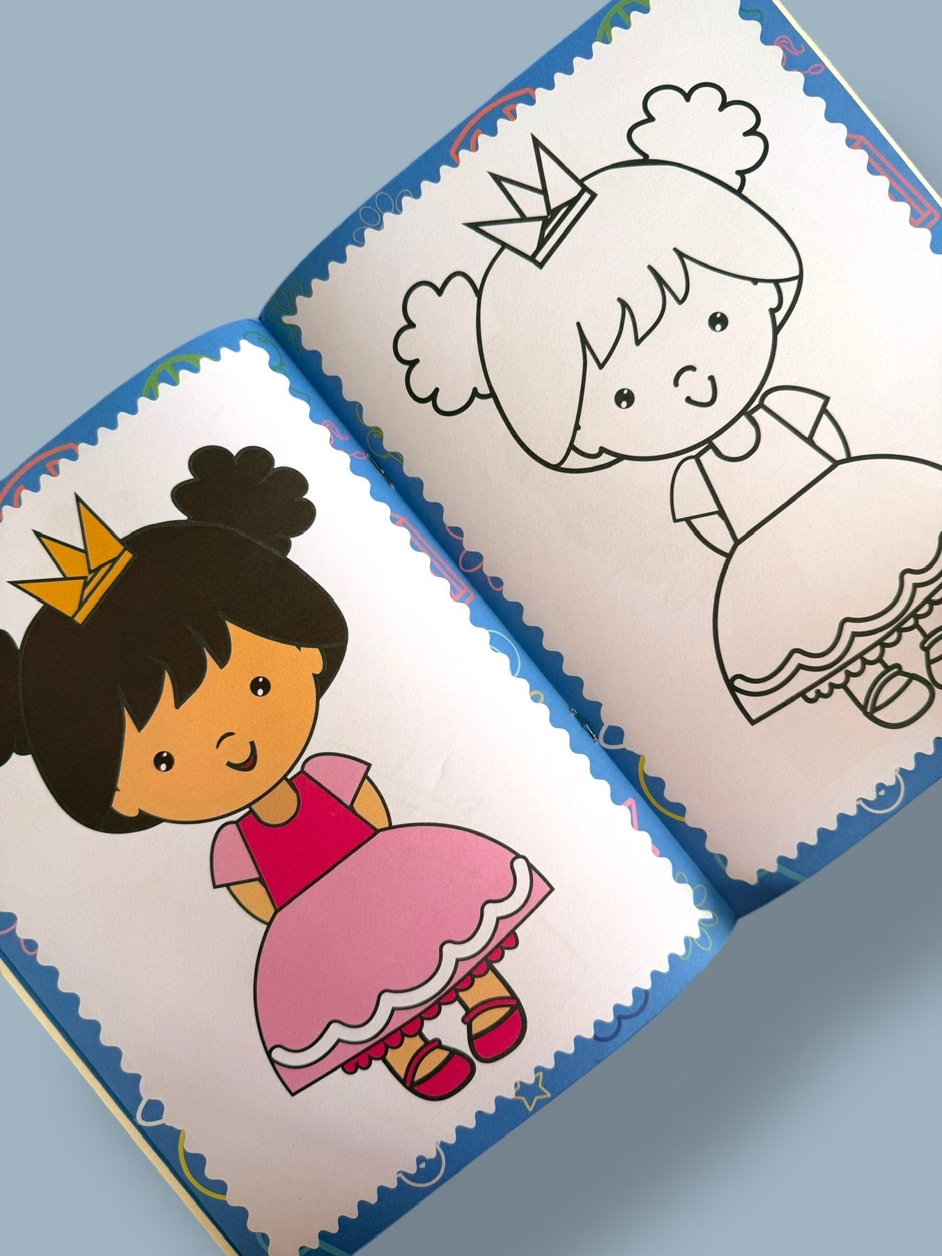 My First Princess Copy to Colour Book featuring easy princess colouring pages that help develop creativity, colour recognition, and fine motor skills