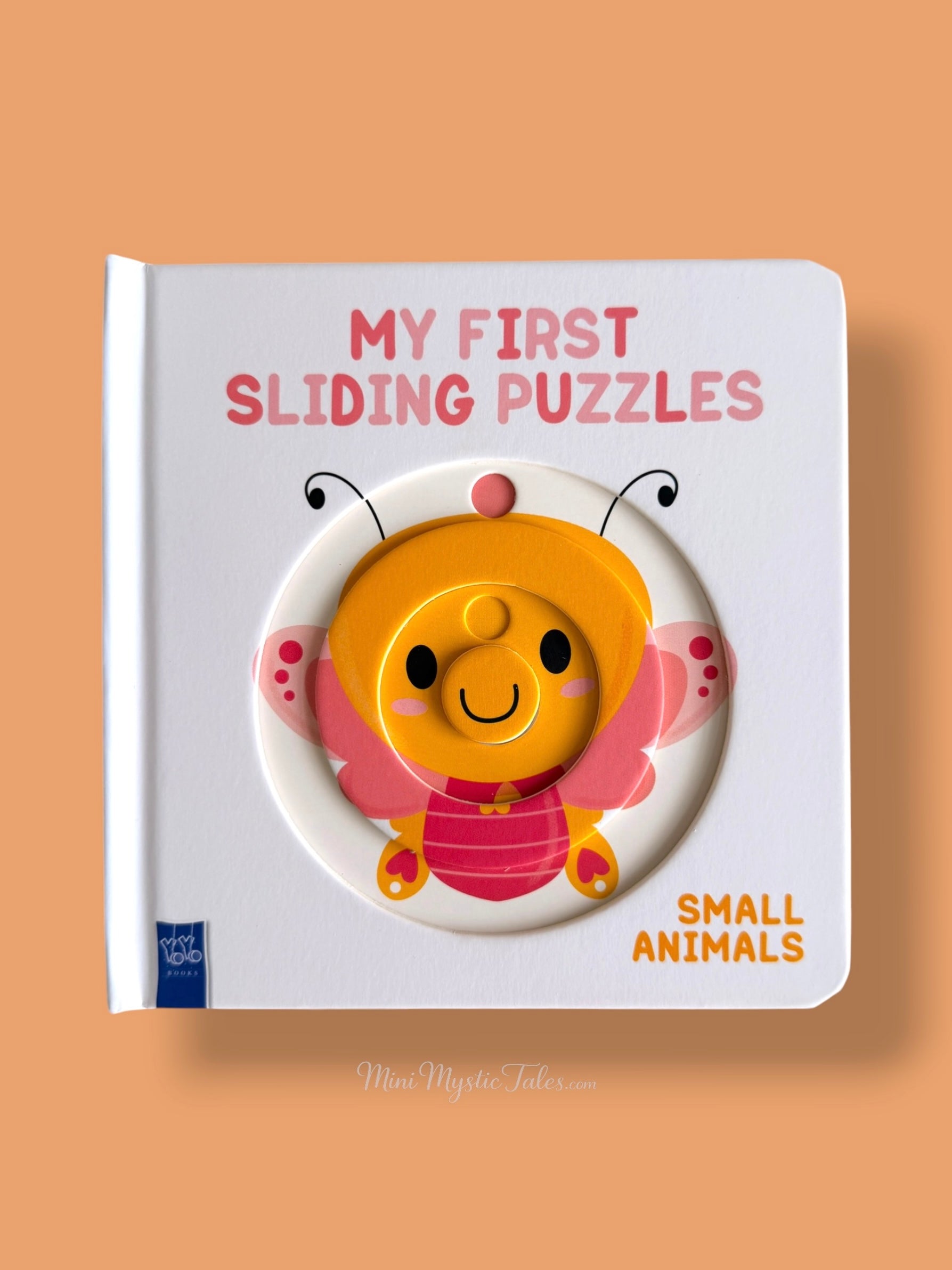 My First Sliding Puzzles Small Animals interactive board book with rotating butterfly puzzle on the cover
