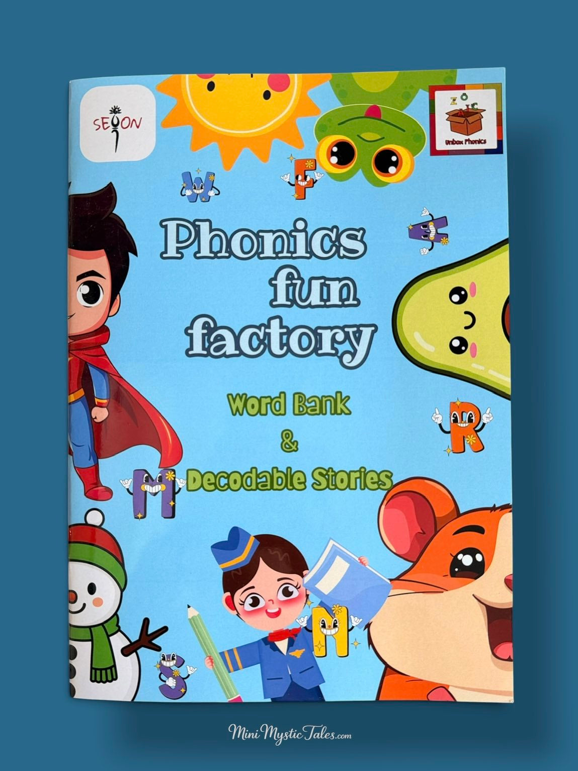 Phonics Fun Factory Word Bank & Decodable Stories book designed to build reading practice, fluency and confidence.