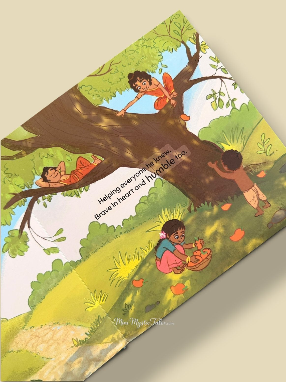 Colourful illustration of young Rama and his friends in the forest from Rama’s Squad, a Ramayana-inspired storybook for children.