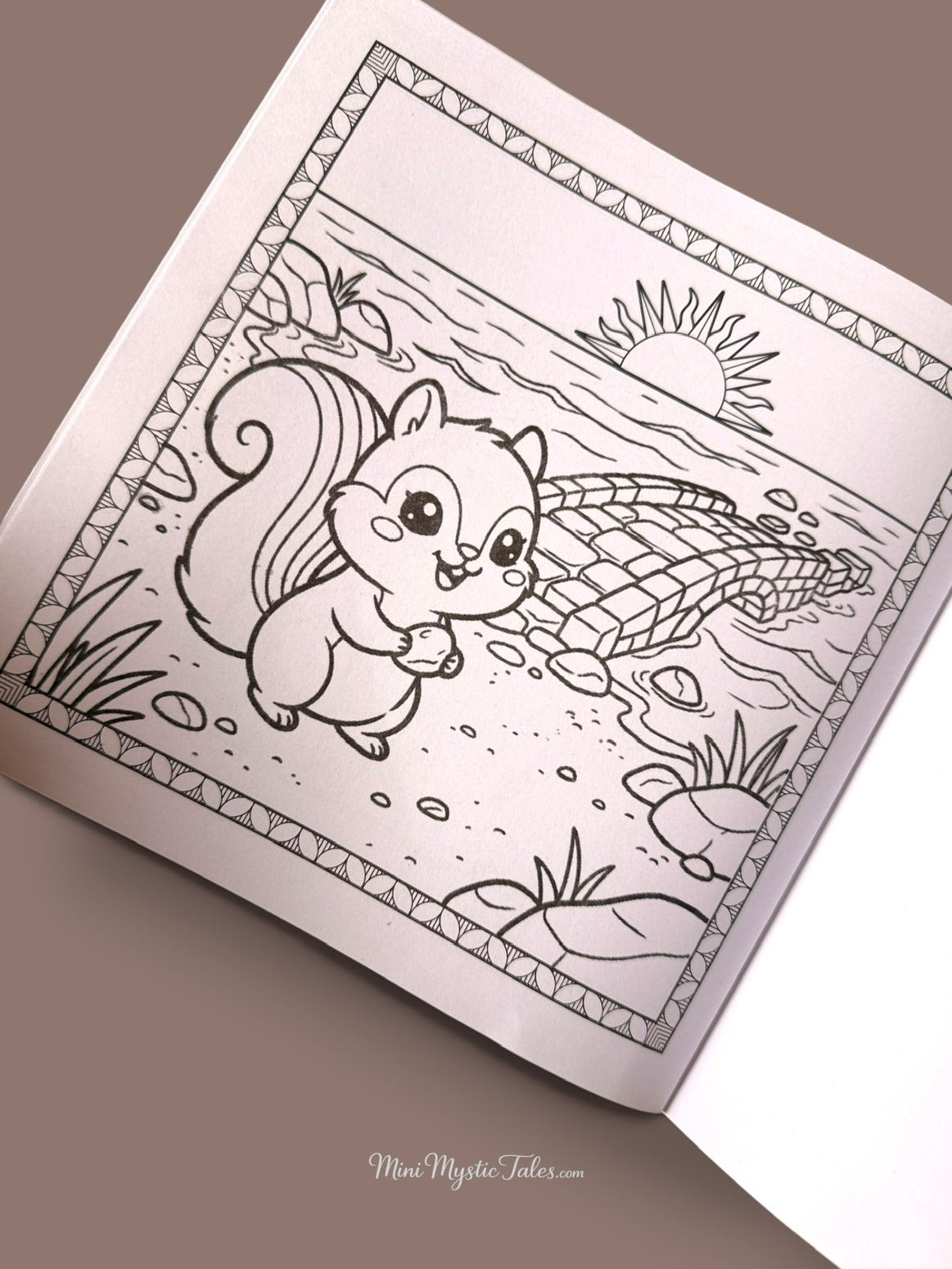 Ramayana themed coloring activity page for children from Janah of Ramayana coloring and trivia book.