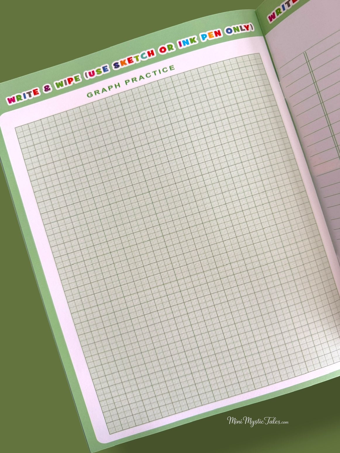 Reusable graph practice sheet for students with write and wipe surface for repeated maths and graph work.