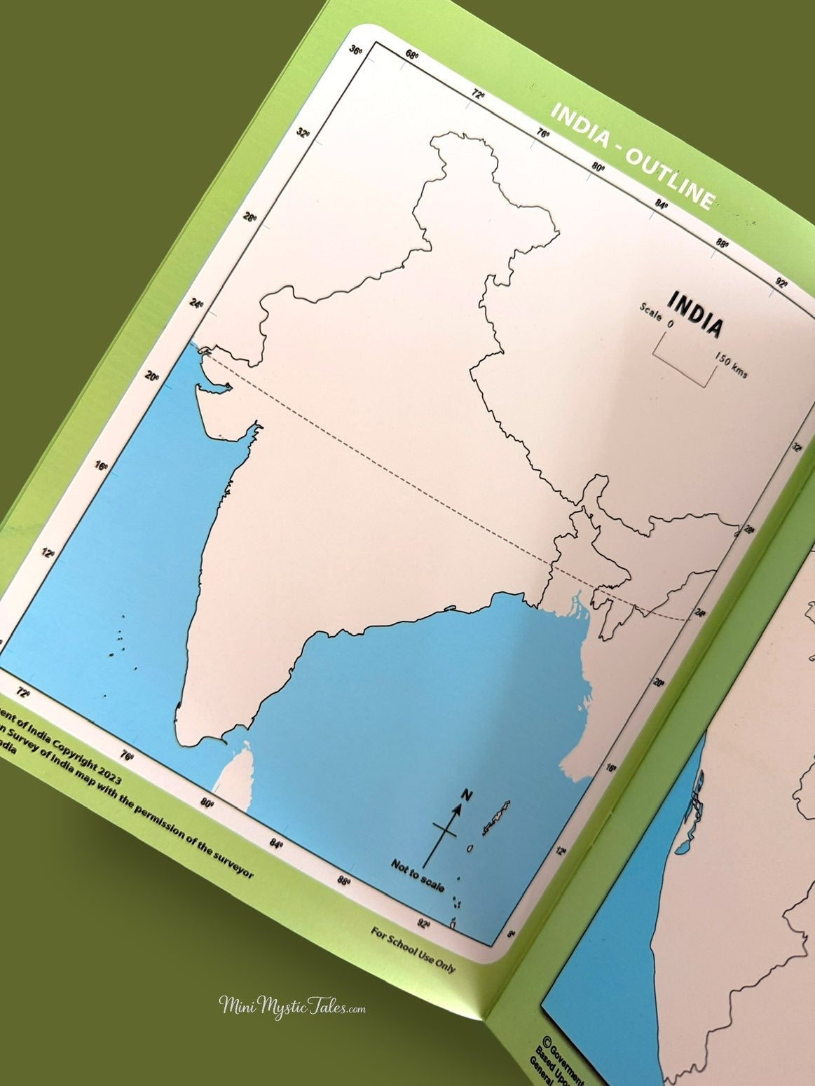 Reusable India outline map for school students to practise geography and map marking.