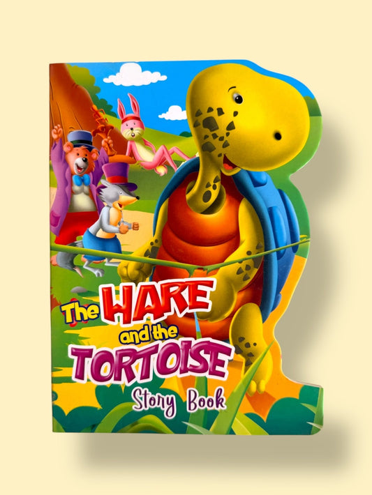 The Hare and the Tortoise Story Board Book for kids featuring the classic moral story with colourful illustrations and sturdy board pages