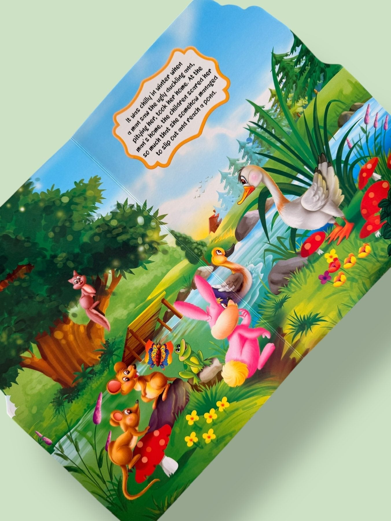 Colourful inside pages of the Ugly Duckling Story Board Book teaching children confidence, kindness, and self-belief through a timeless classic story