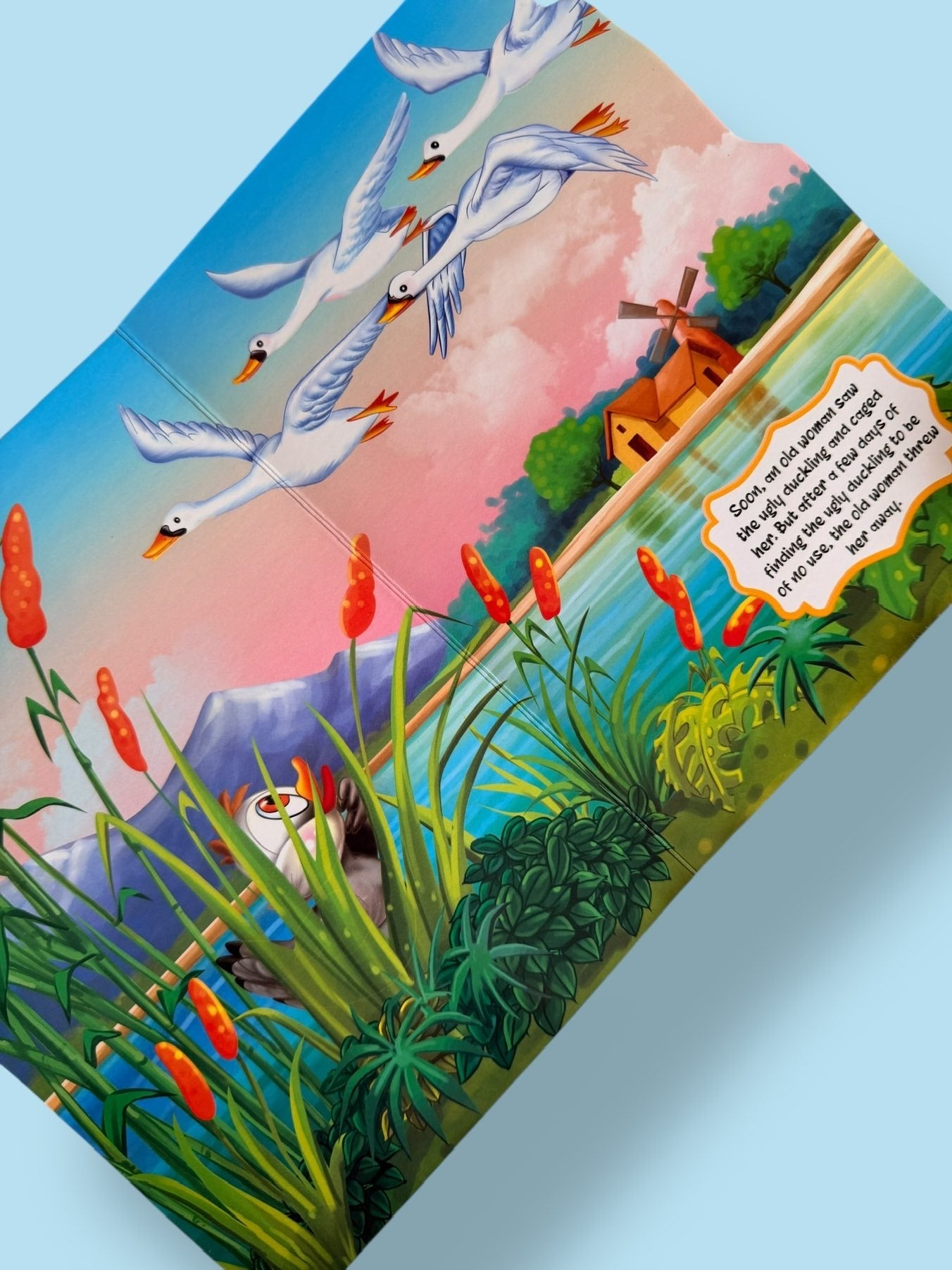 Ugly Duckling Story Board Book featuring the inspiring journey from lonely duckling to beautiful swan through engaging illustrations