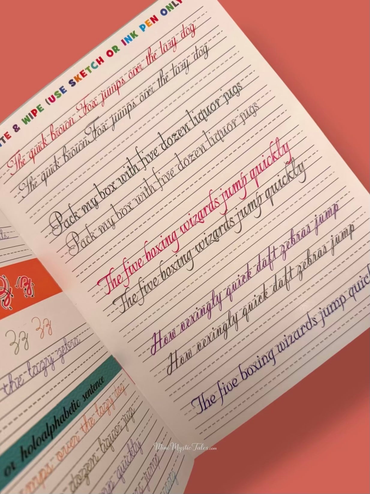 Cursive sentence writing practice page with reusable English handwriting exercises for improving cursive writing skills