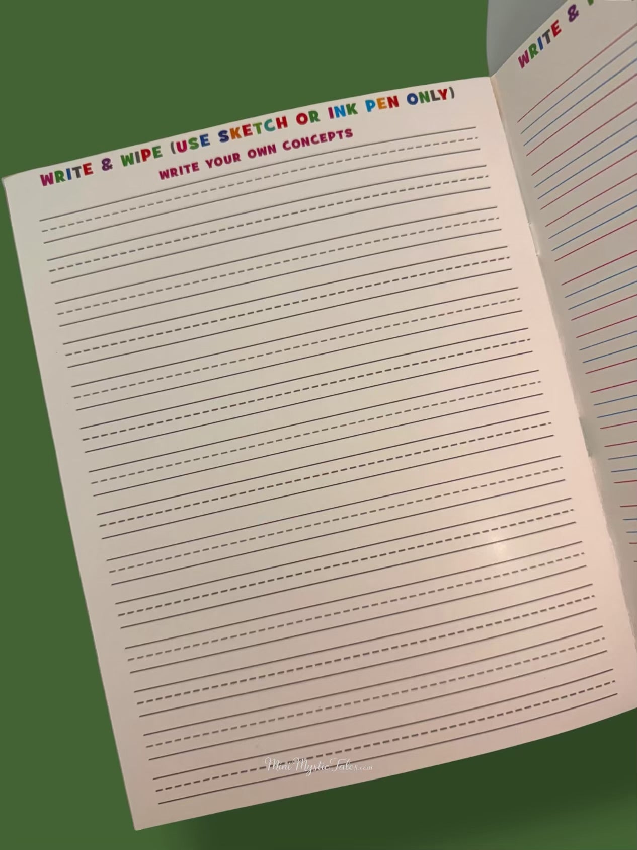 Blank reusable cursive handwriting practice page for writing words, sentences and English cursive exercises