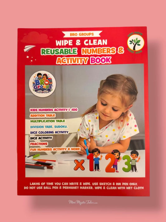 Wipe & Clean Reusable Numbers and Activity Book for kids with number tracing, maths activities, multiplication tables and reusable practice pages